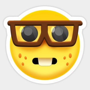 Confused Nerd Emoji Meme - Design Sticker